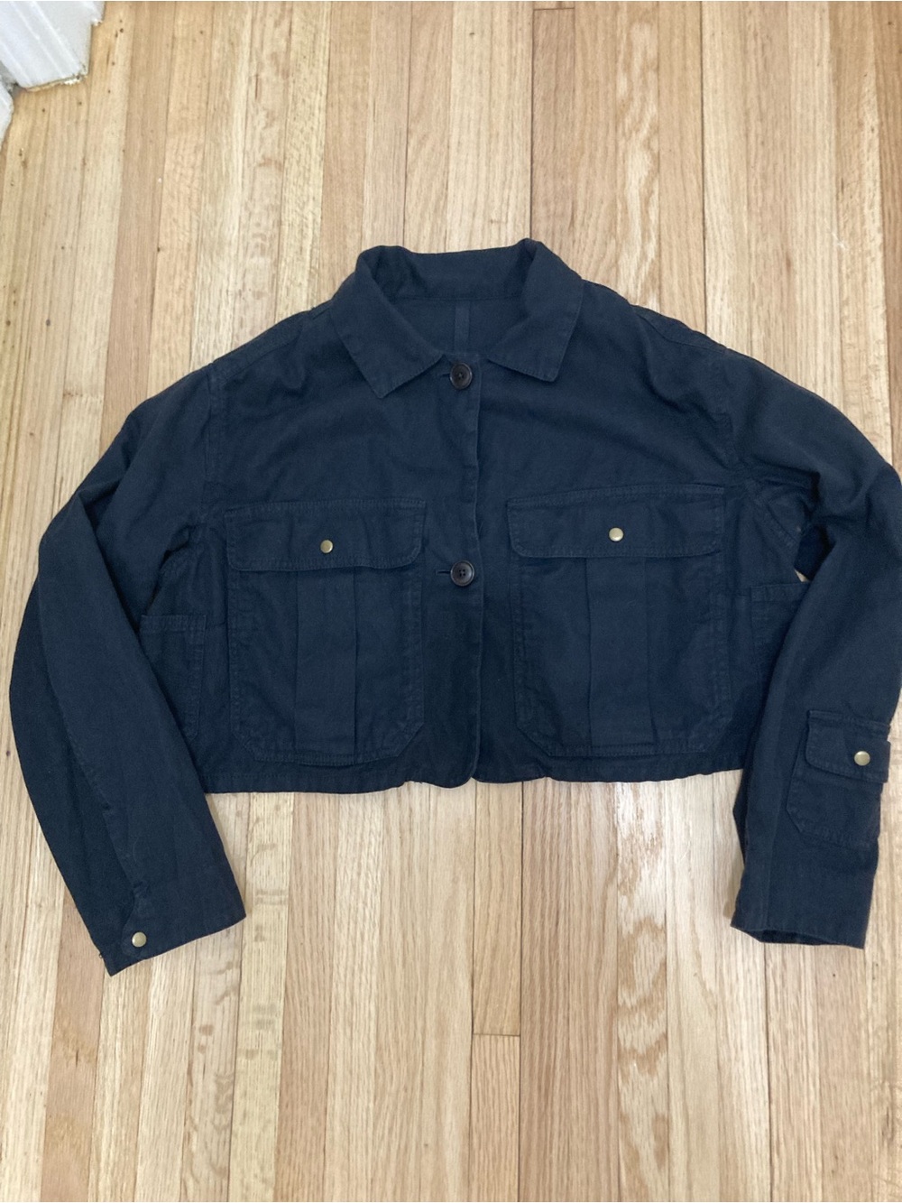 Banana Republic Dark Navy Cropped Jean Jacket